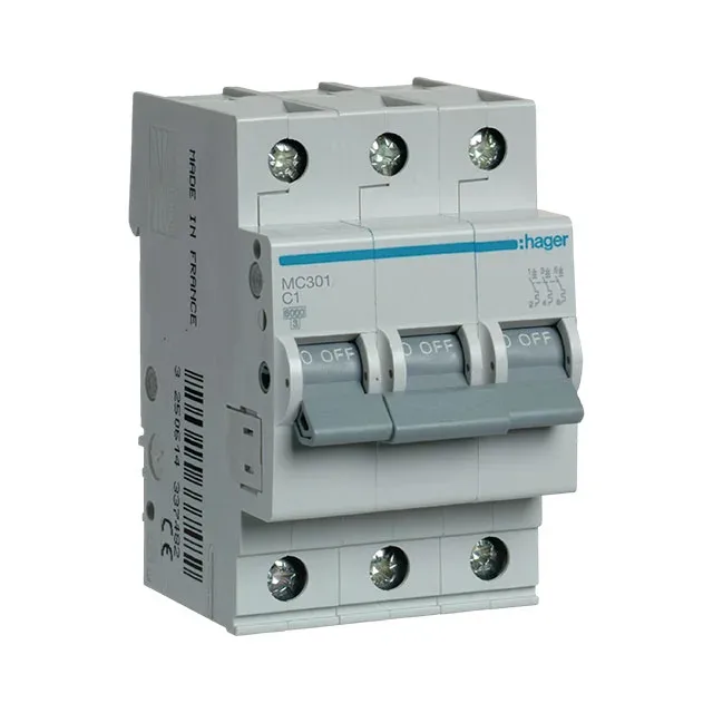 Автоматический выключатель hager, mc301, 2p с 1a 6 кa