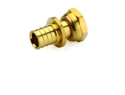 Переход латунный с накидной гайкой goldfix 25х1" с плоск. шайбой general fittings
