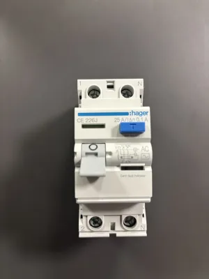 УЗО Hager, электромеханическое, 2P, 25A, 100 mA AC