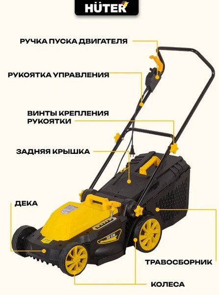 Газонокосилка электрическая Huter ELM-1400P