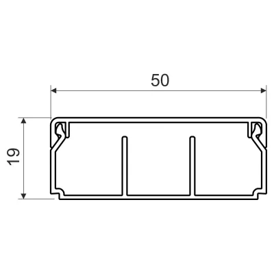 Кабель-канал пвх lhd 50x20/2_hd с 2-мя перегородками, kopos