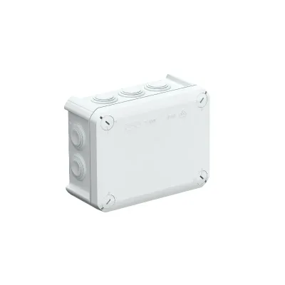 Коробка распред. t 100 без клемм, ip66, 150х116х67 мм, 10 вводов м25, серый, полипропилен