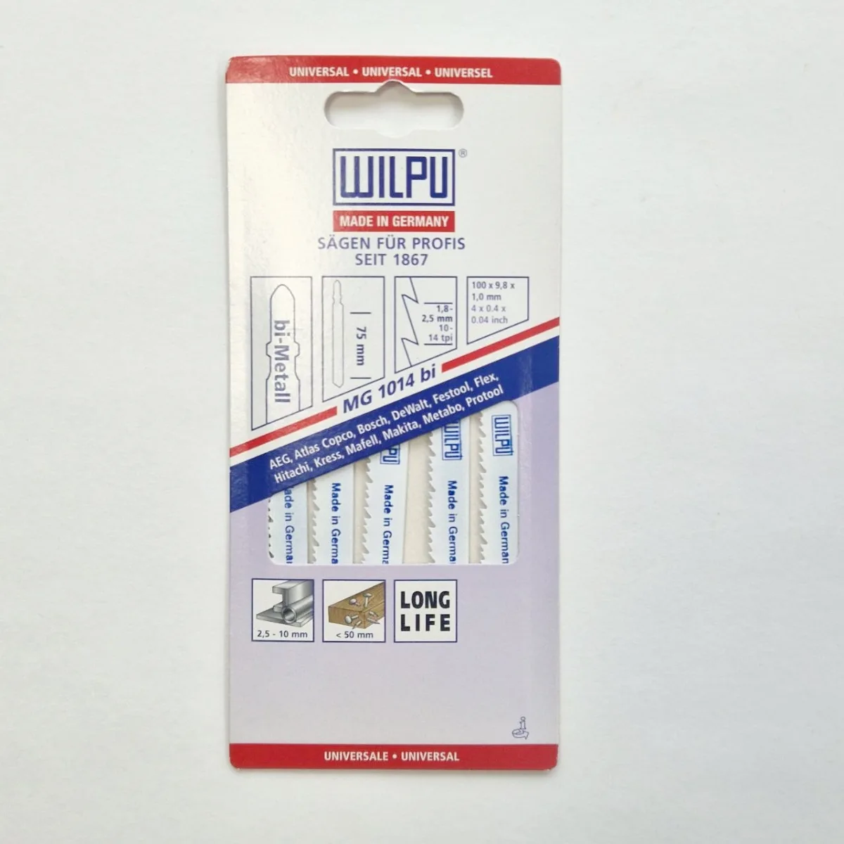 Пилки для лобзика Wilpu MG1014 bi, 5 шт.