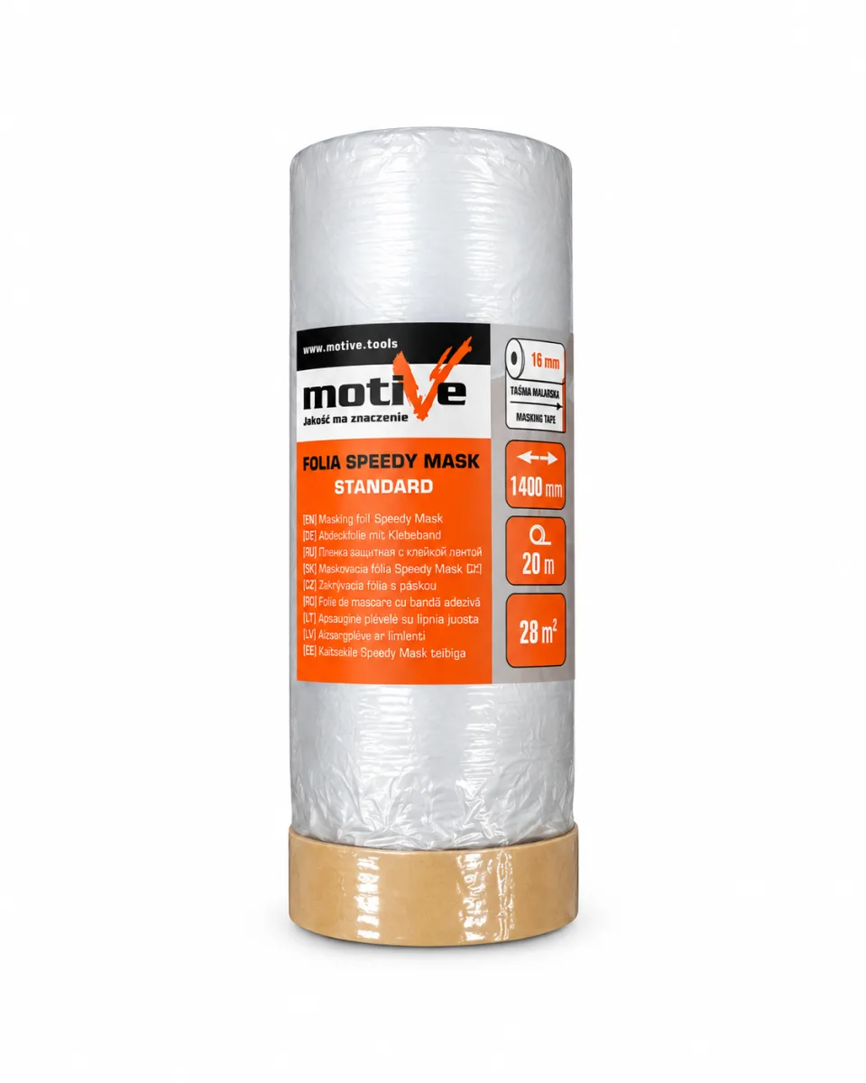 Укрывная защитная плёнка motive speedy mask standard 1400 мм × 20 м, 010173