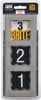 Рамка для выключателей и розеток IEK Brite BR-M32-G-K30