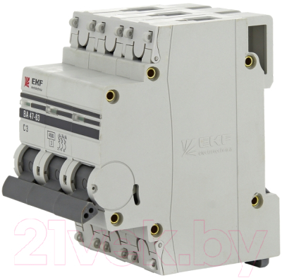 Выключатель автоматический EKF ВА 47-63 3P 10А (C) 4.5kA PROxima / mcb4763-3-10C-pro