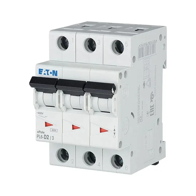 Автоматический выключатель Eaton, PL6, 286608, 3p D 2a 6 кa
