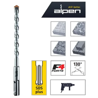Бур по бетону alpen d 10,00x150x210 мм