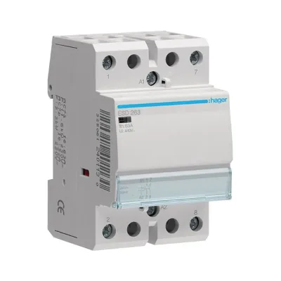 Контактор модульный (пускатель) Hager, ESD263, 2Р, 63А, 2НО