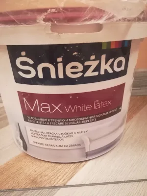 Латексная снежно-белая краска sniezka max white latex