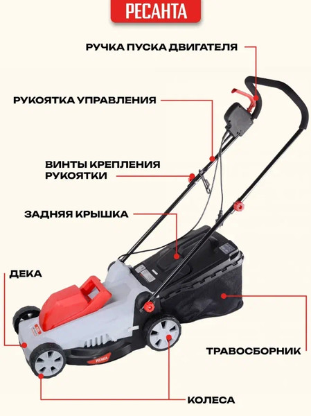 Газонокосилка электрическая Ресанта КР-1500 ЭТ