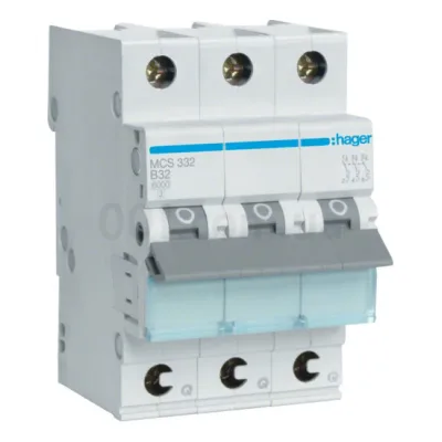 Автоматический выключатель hager, mcs332, 3p c 32a 6 кa