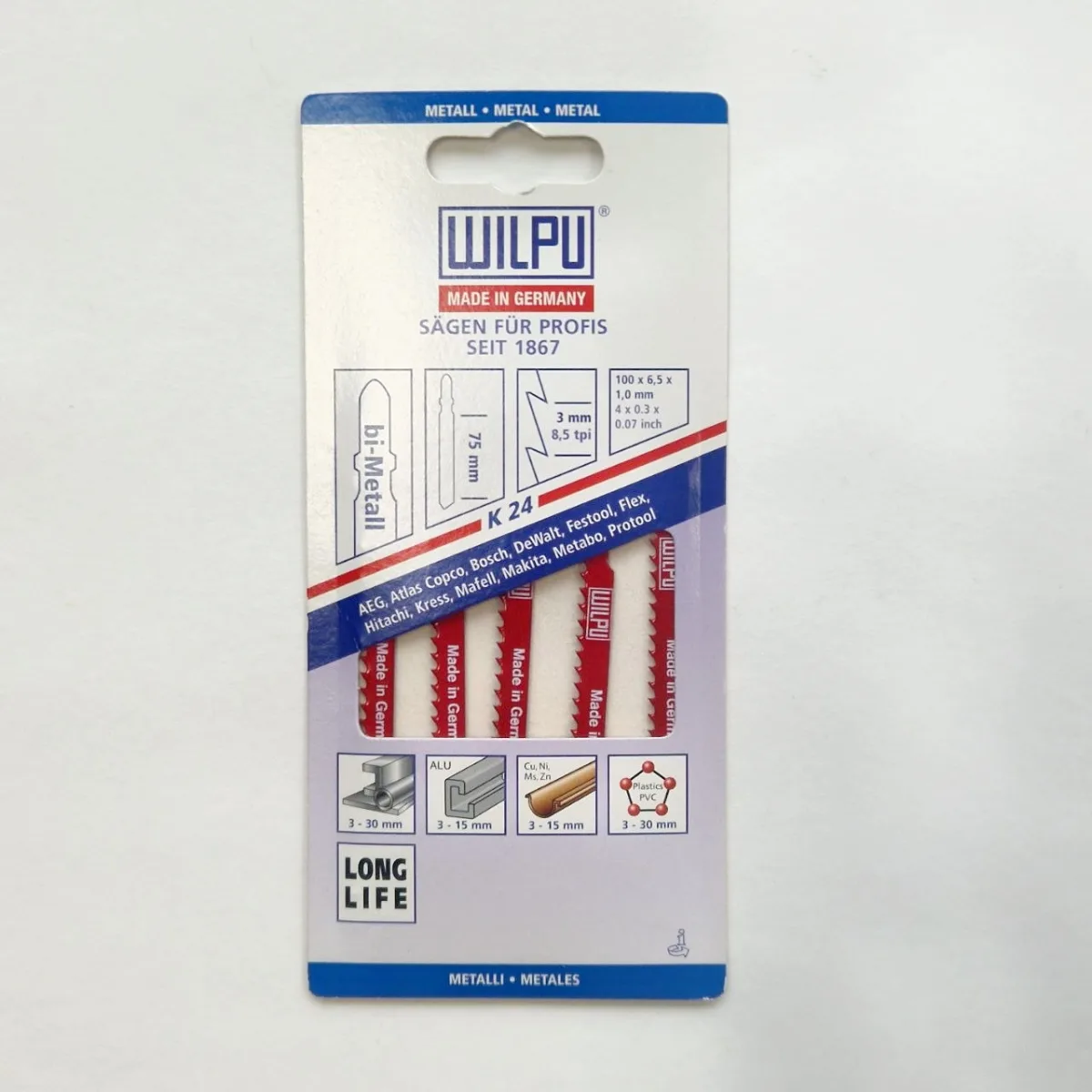 Пилки для лобзика Wilpu K24, 5 шт.