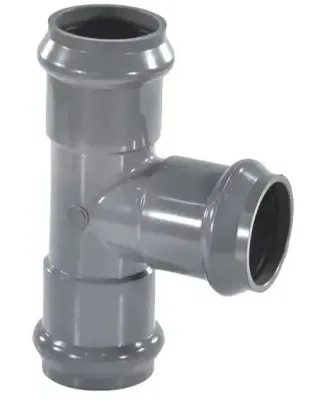 Тройник раструб нпвх сер. нап. с манж. ру 1,0 мпа ду 160/160х90* aquaviva