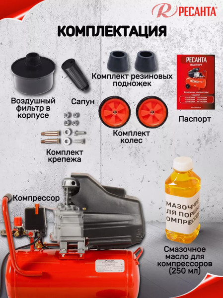 Воздушный компрессор Ресанта КП-24/260М