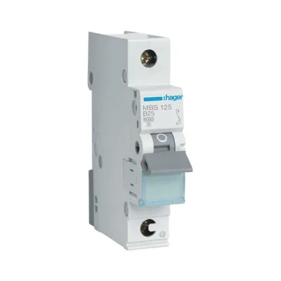 Автоматический выключатель hager, mbs125, 1p b 25a 6 кa