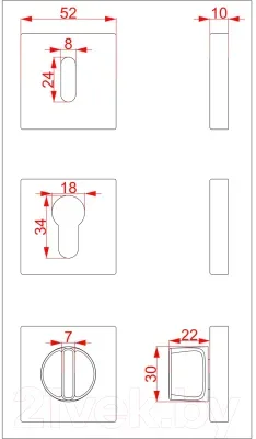 Фиксатор дверной защелки Cebi WC SQ МР21