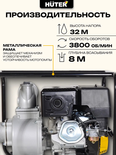 Мотопомпа Huter MP-100