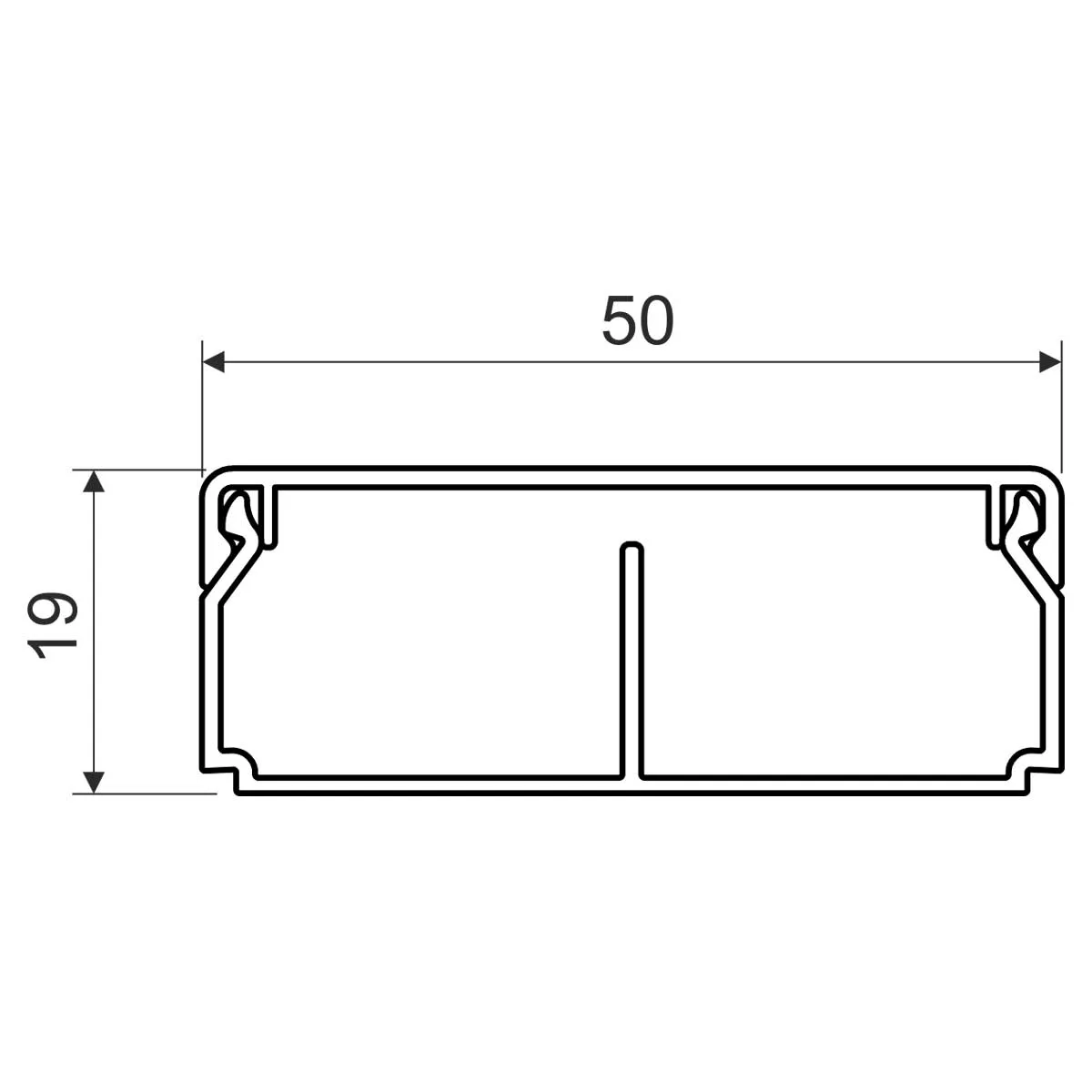 Кабельный канал серии classic lhd 50x20/1 (hd) (цвет белый)	lhd 50x20/1_hd с перегородкой