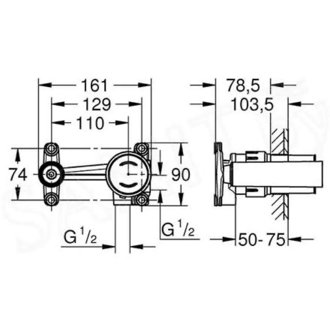 Встраиваемая часть grohe eurodisc joy на 2 отверстия (23429000)
