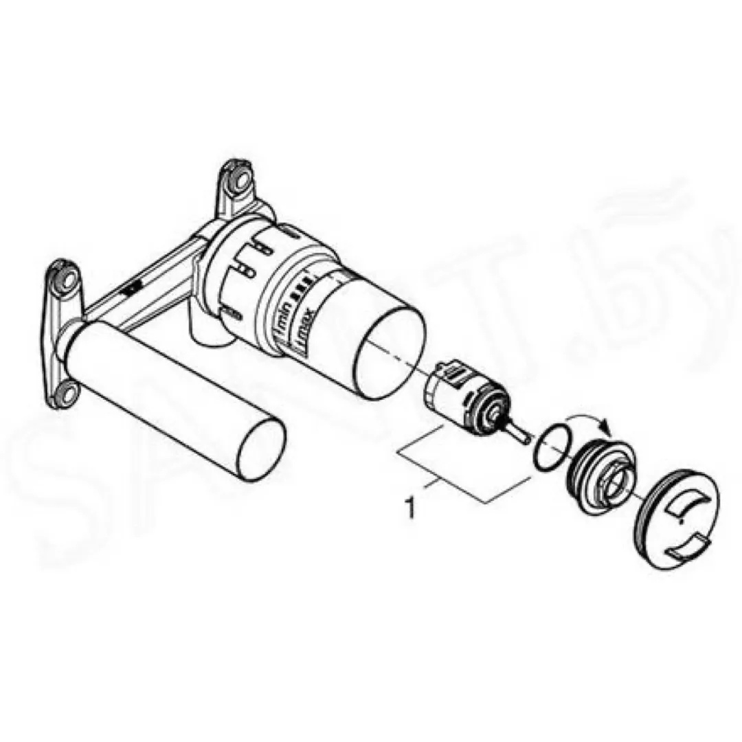 Встраиваемая часть grohe eurodisc joy на 2 отверстия (23429000)